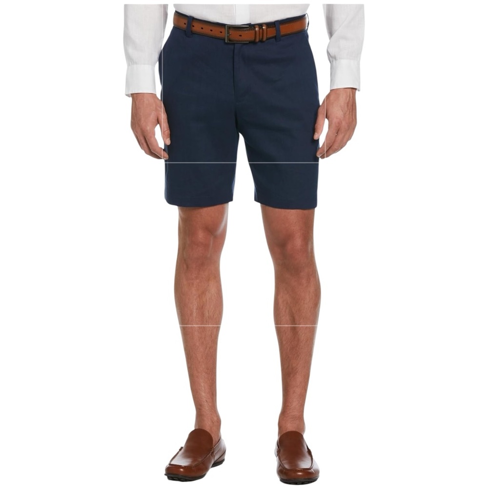 Cubavera Linen Blend 9” Dress Shorts Stretch Flat Front Tailored Fit NWT